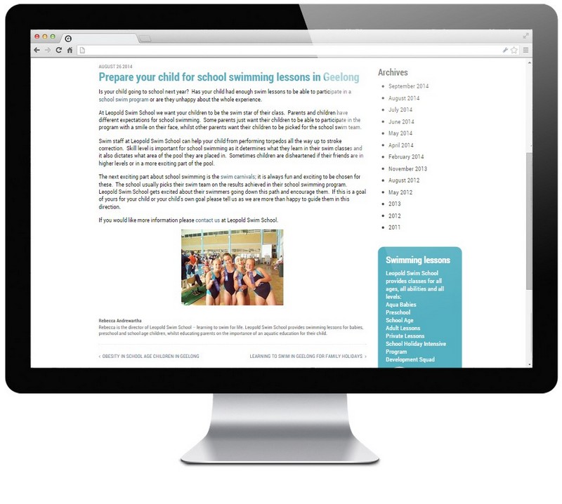 Leopold Swim School blog authorship