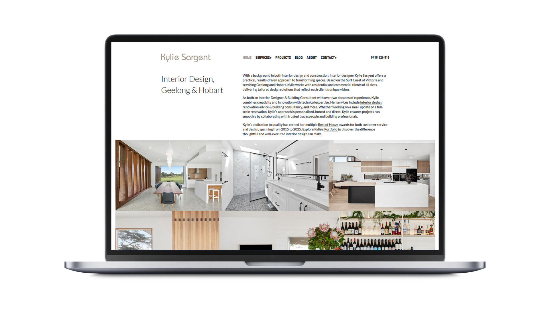 Open laptop showing SEO website developed for Hobart business