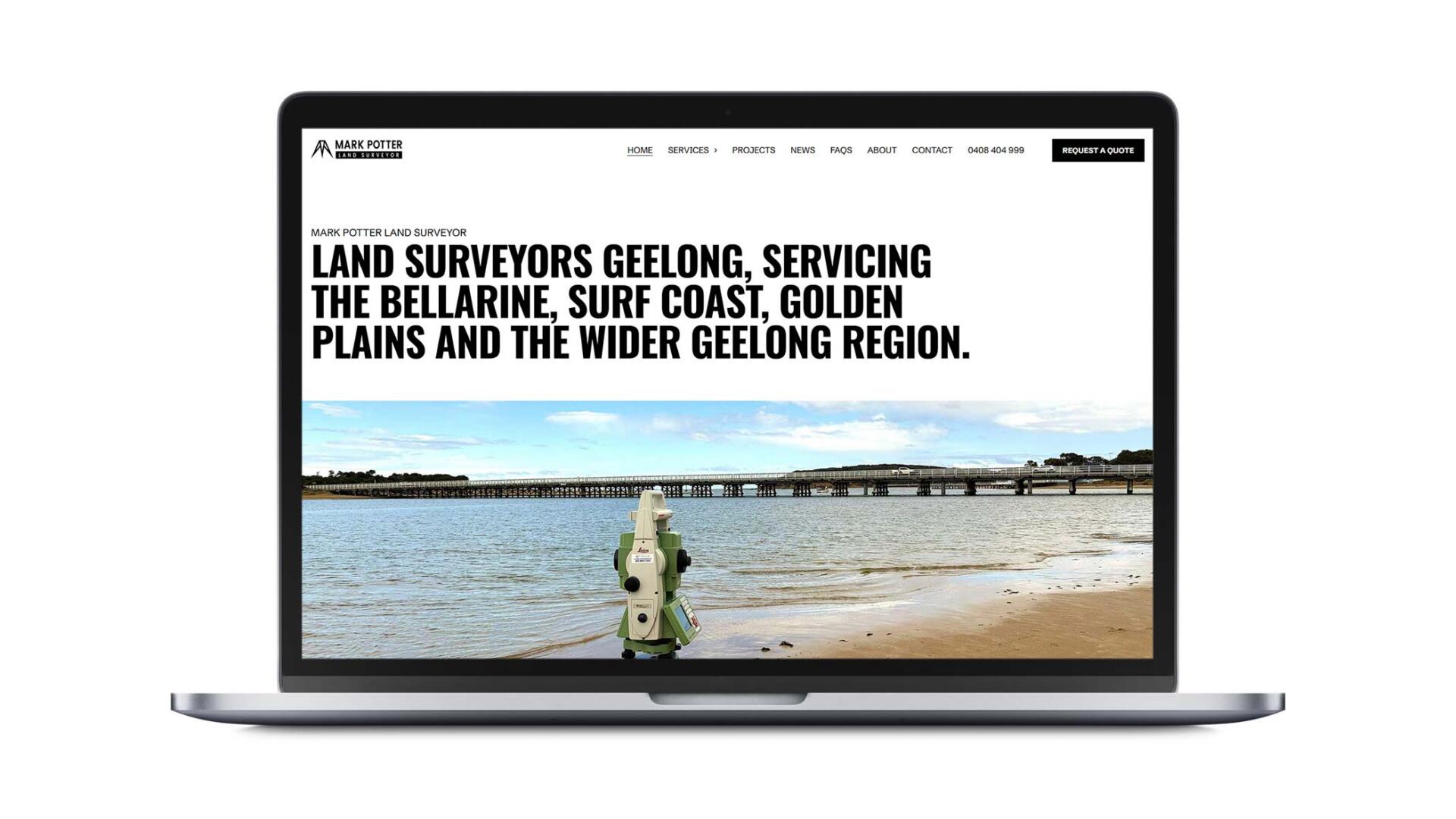 Open laptop showing SEO website designed and developed by Geelong digital marketing agency