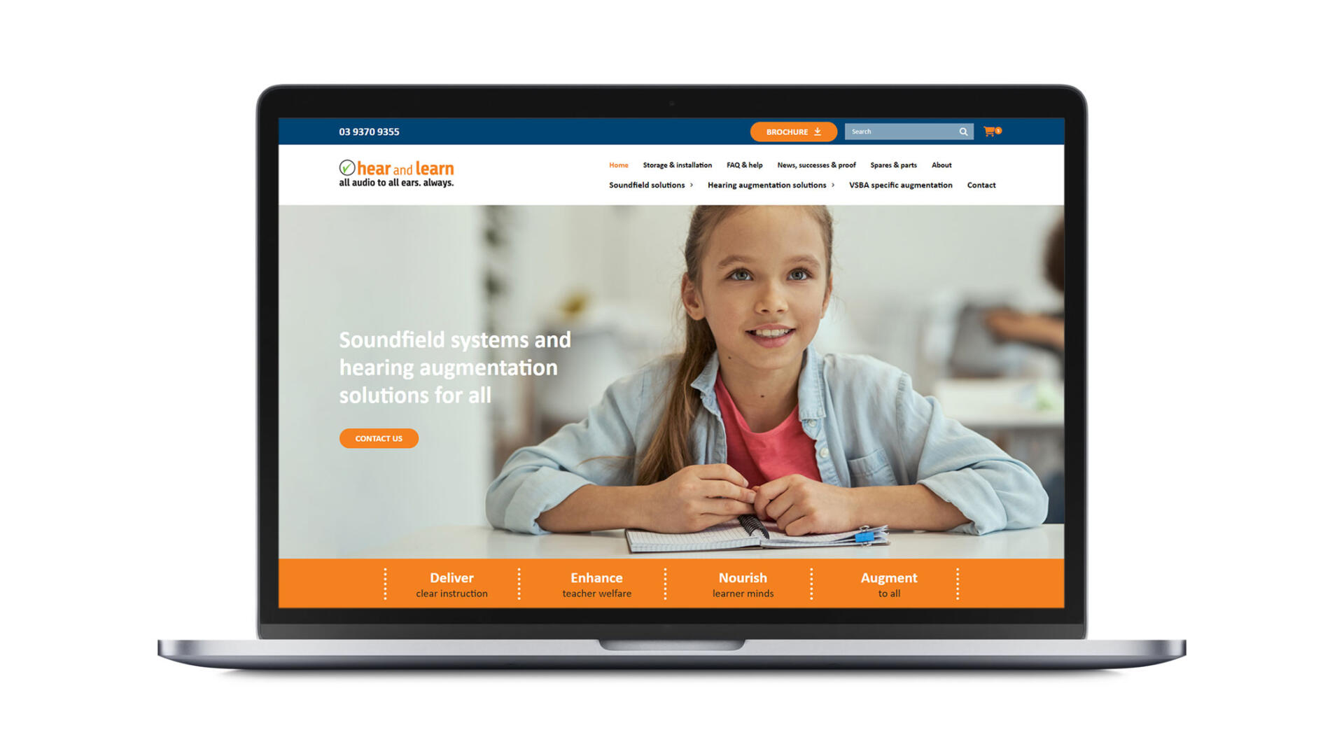 Open laptop showing custom website designed and developed for Melbourne business