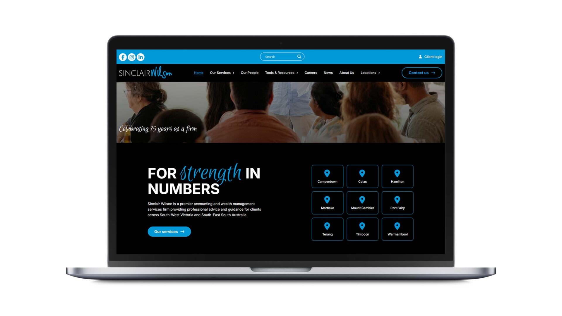 Open laptop showing SEO website designed and developed for Warrnambool business
