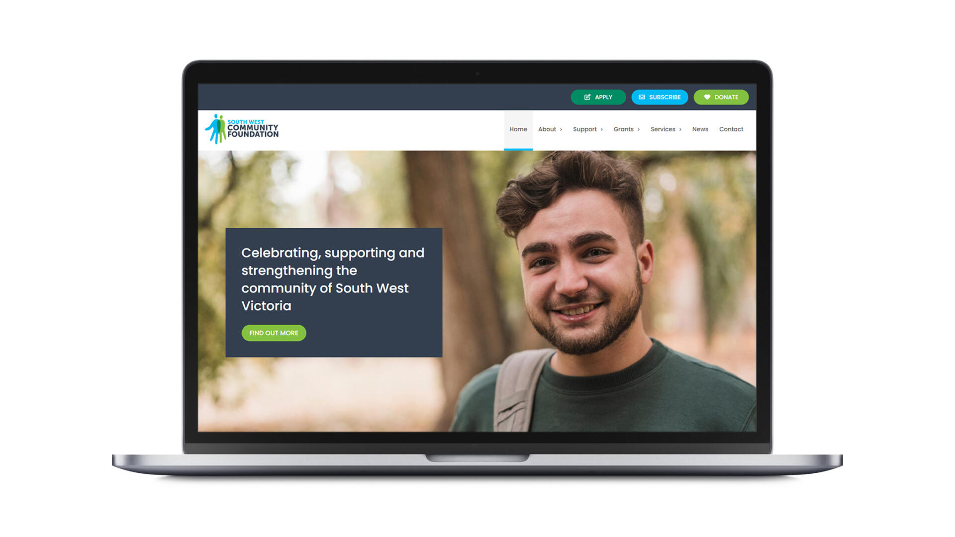Open laptop showing custom website designed and developed by Geelong digital agency