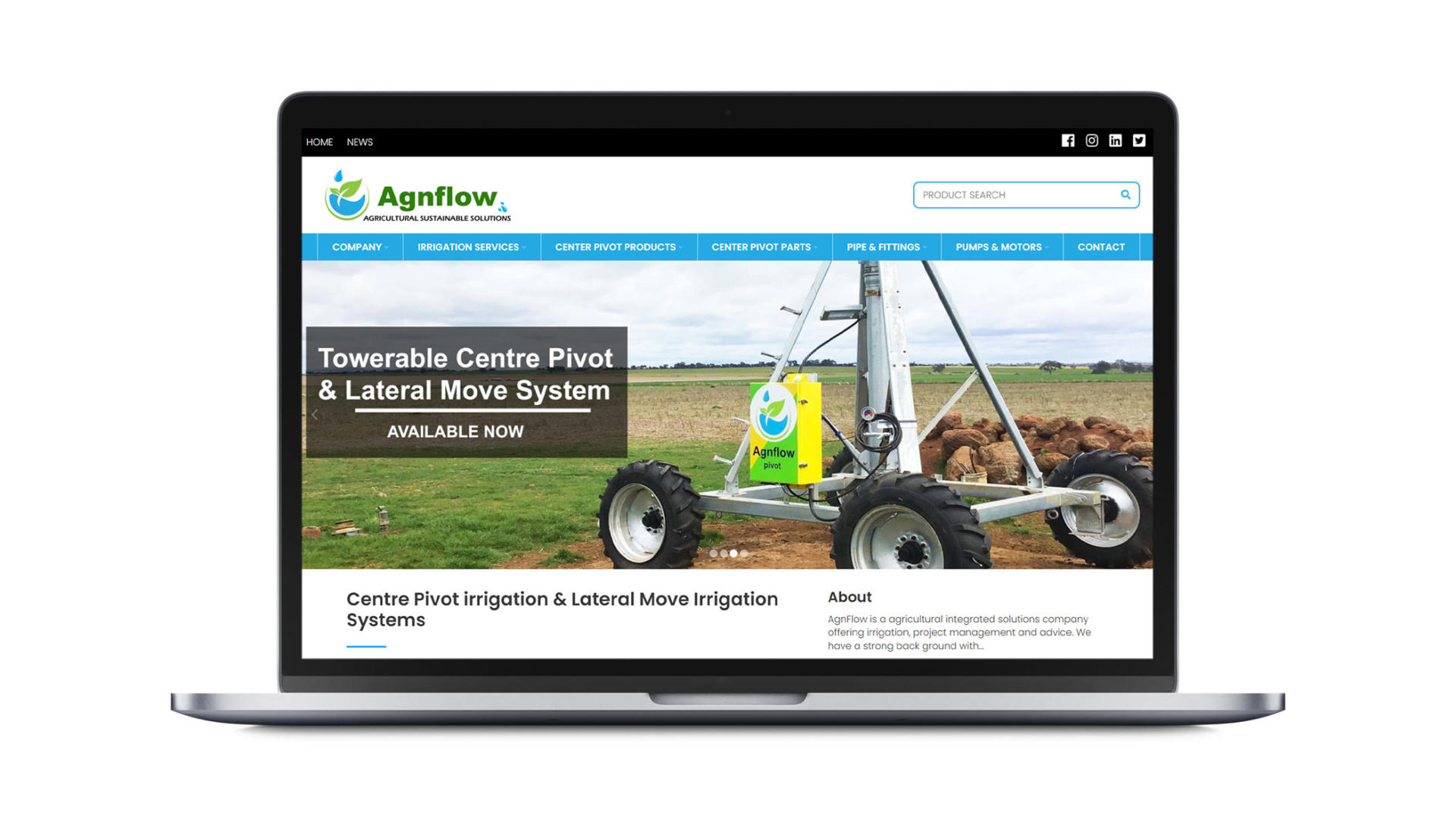 Open laptop showing Ballarat website design