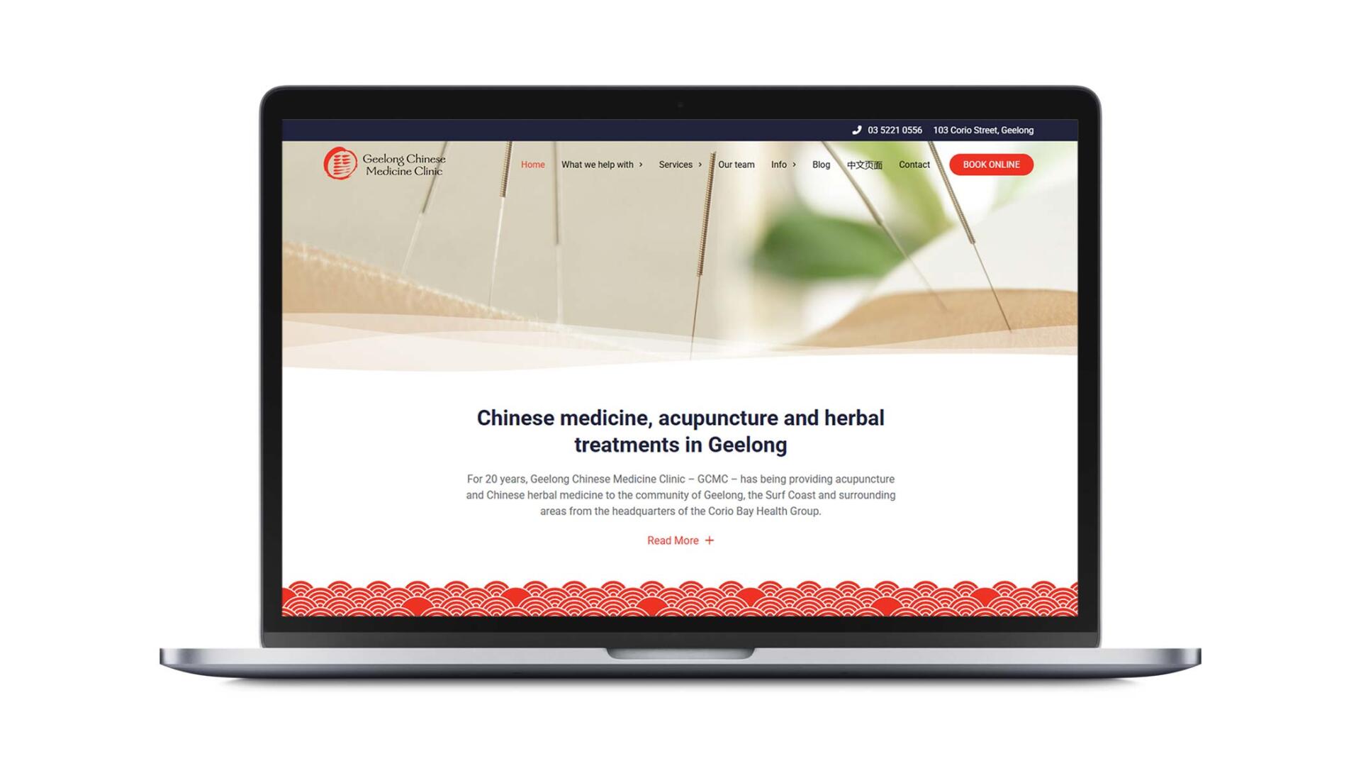 Open laptop showing SEO website designed and developed in Geelong