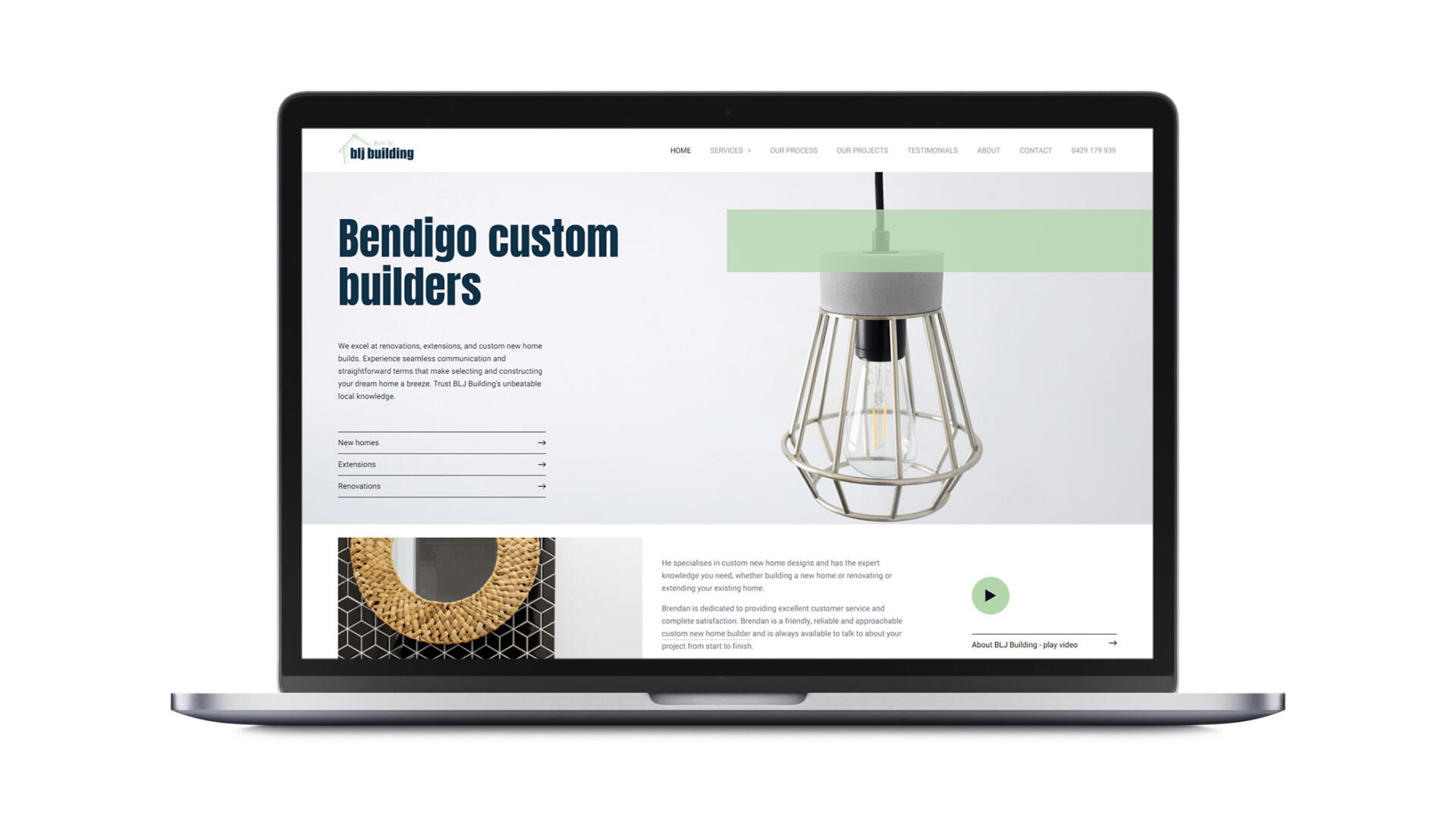 Open laptop showing custom SEO website for Bendigo business