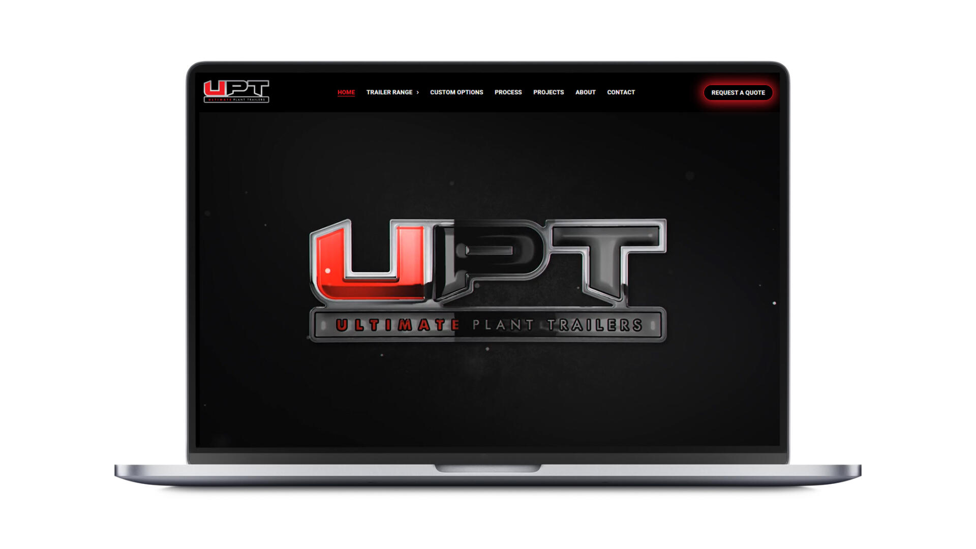 open laptop with Ultimate plant trailers website developed by goop digital Geelong