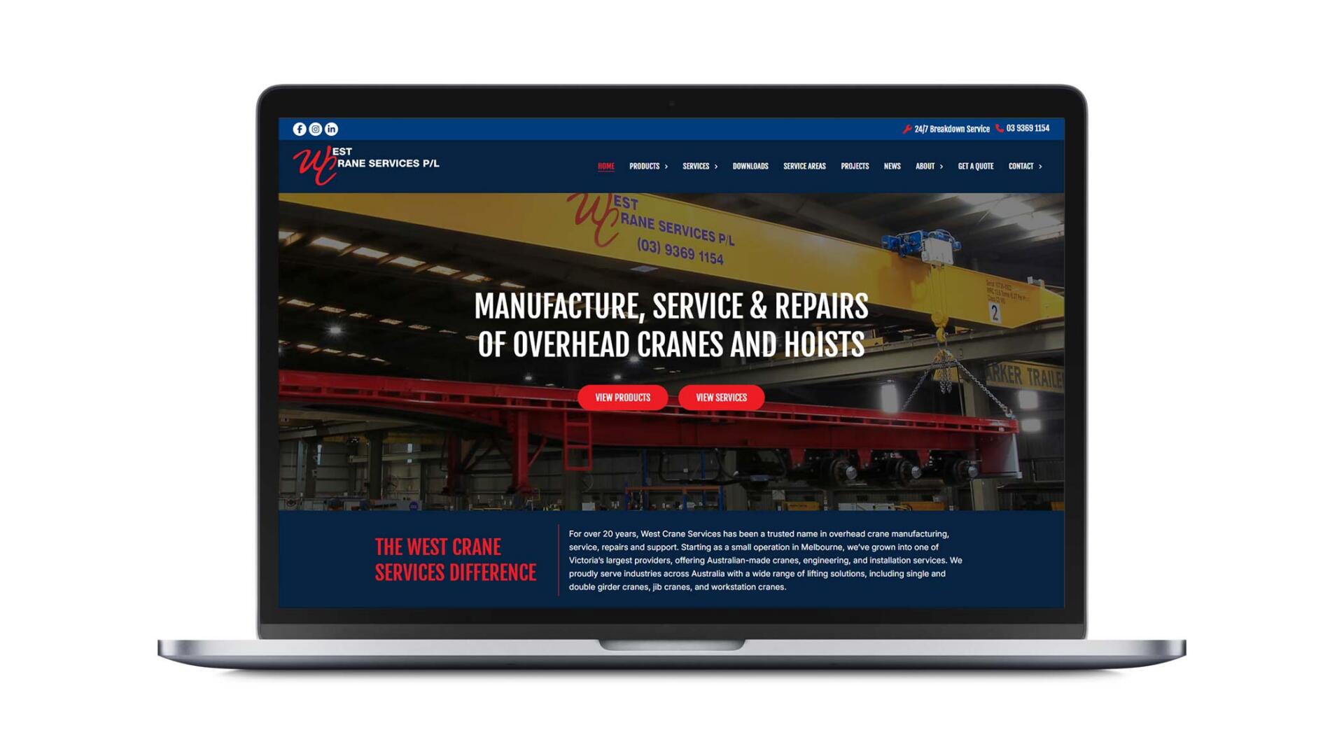 Open laptop showing SEO website designed and developed in Geelong