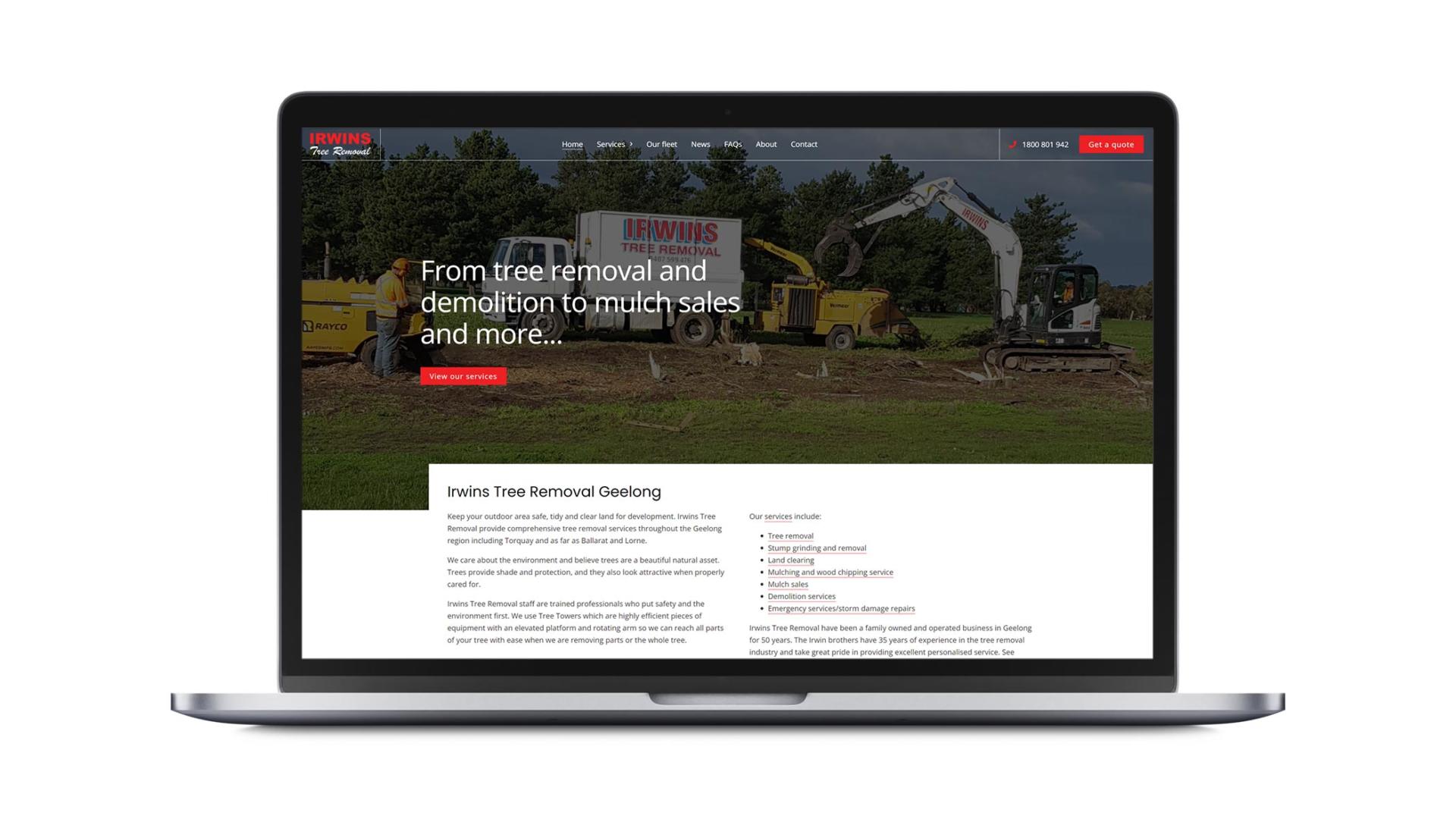 Open laptop showing Geelong SEO website design