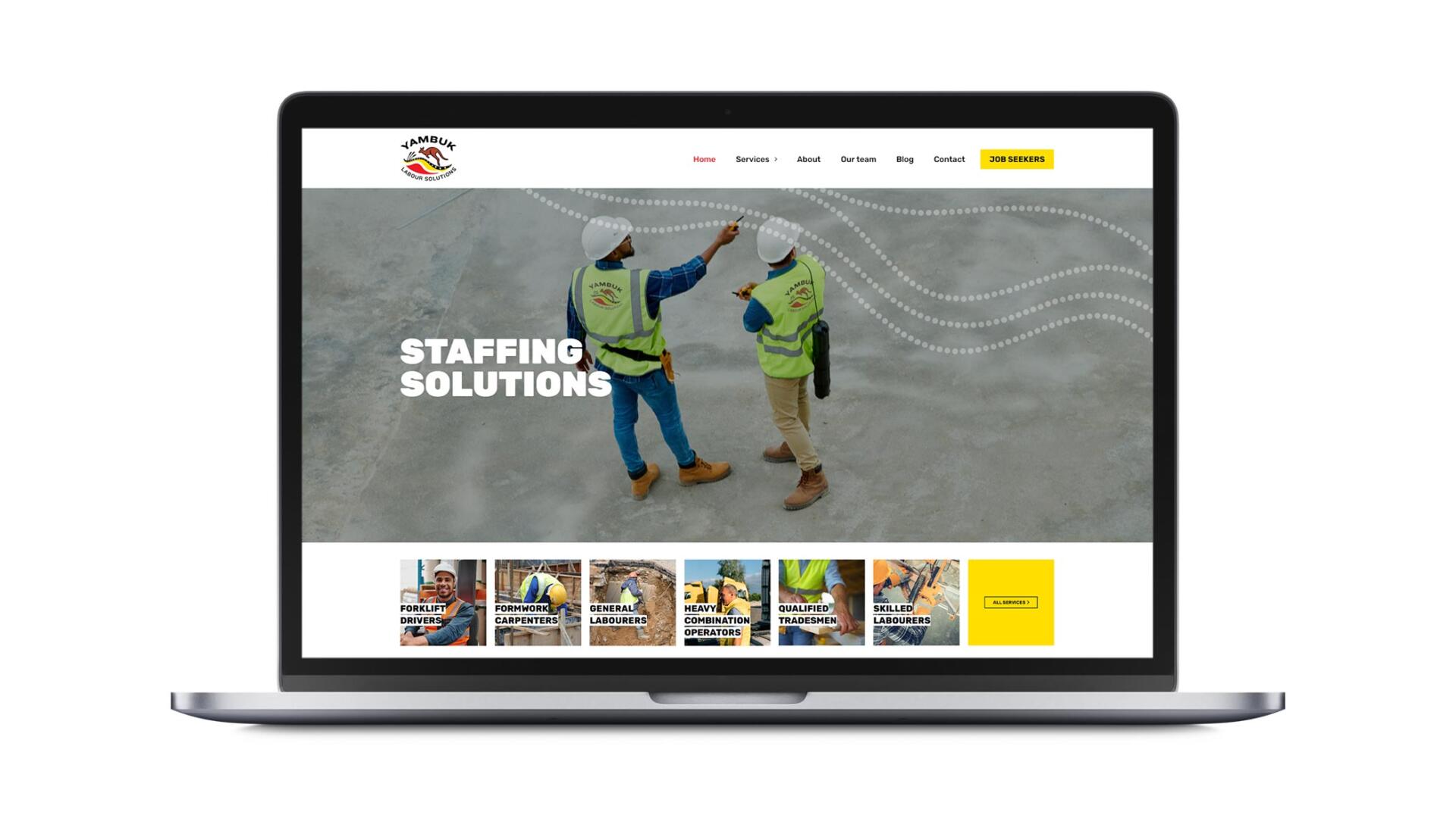 Open laptop showing Wordpress website developed by Geelong agency