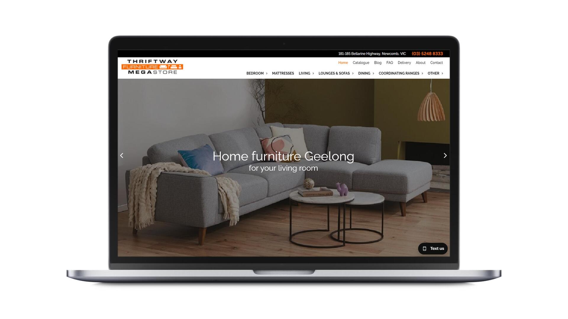 Open laptop showing website design by Geelong agency