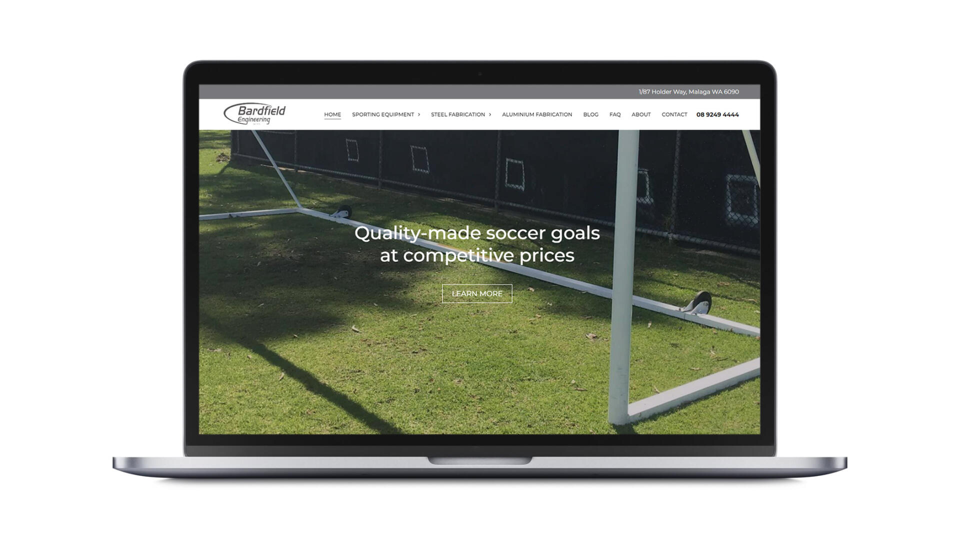 Open laptop showing Perth WA website design