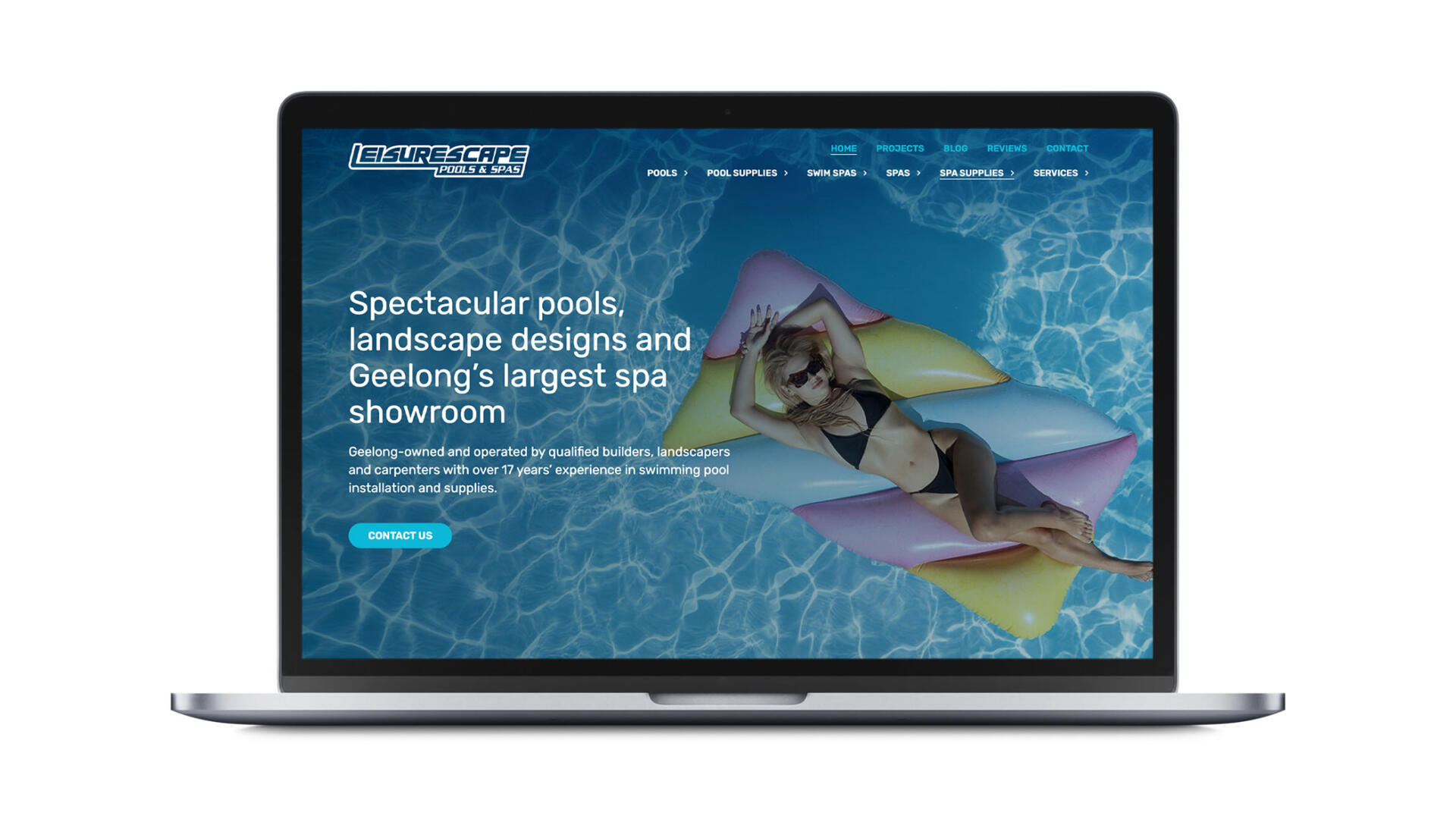 Open laptop showing website designed by Geelong SEO company