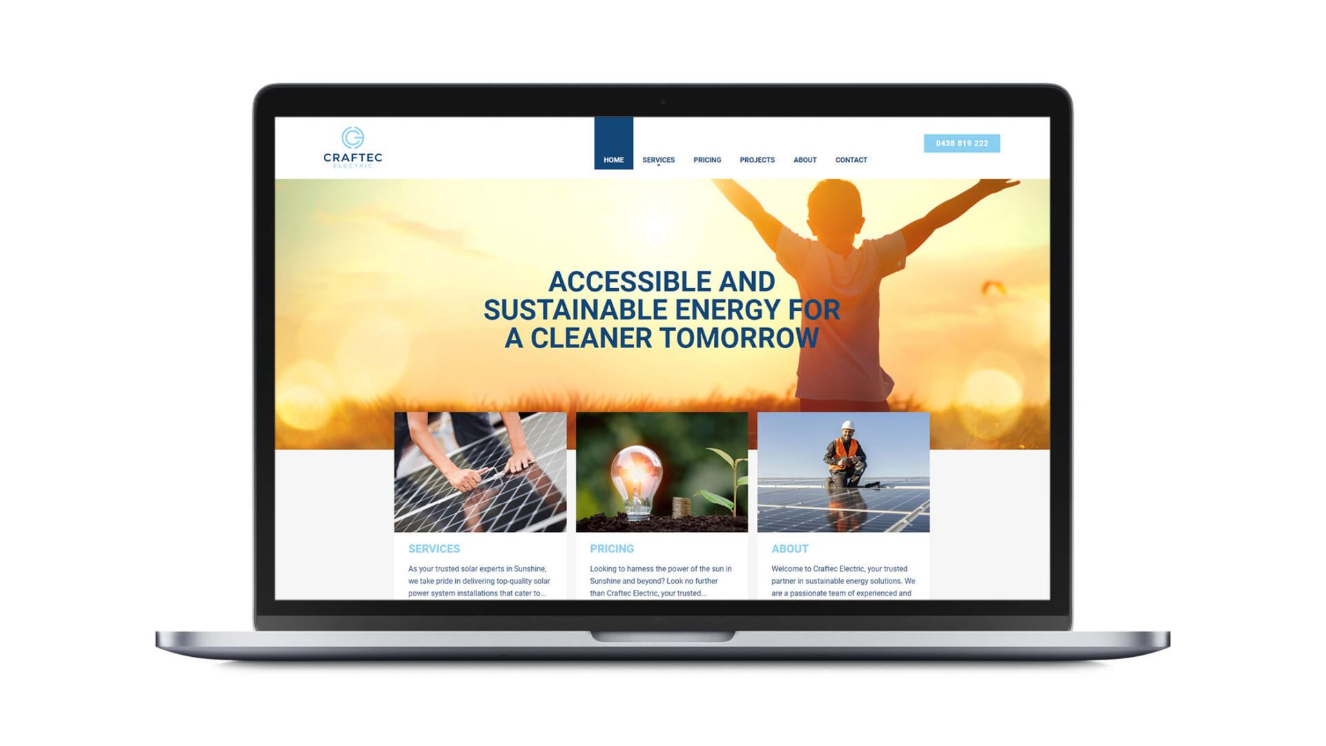 Open laptop showing SEO custom designed website for Geelong business