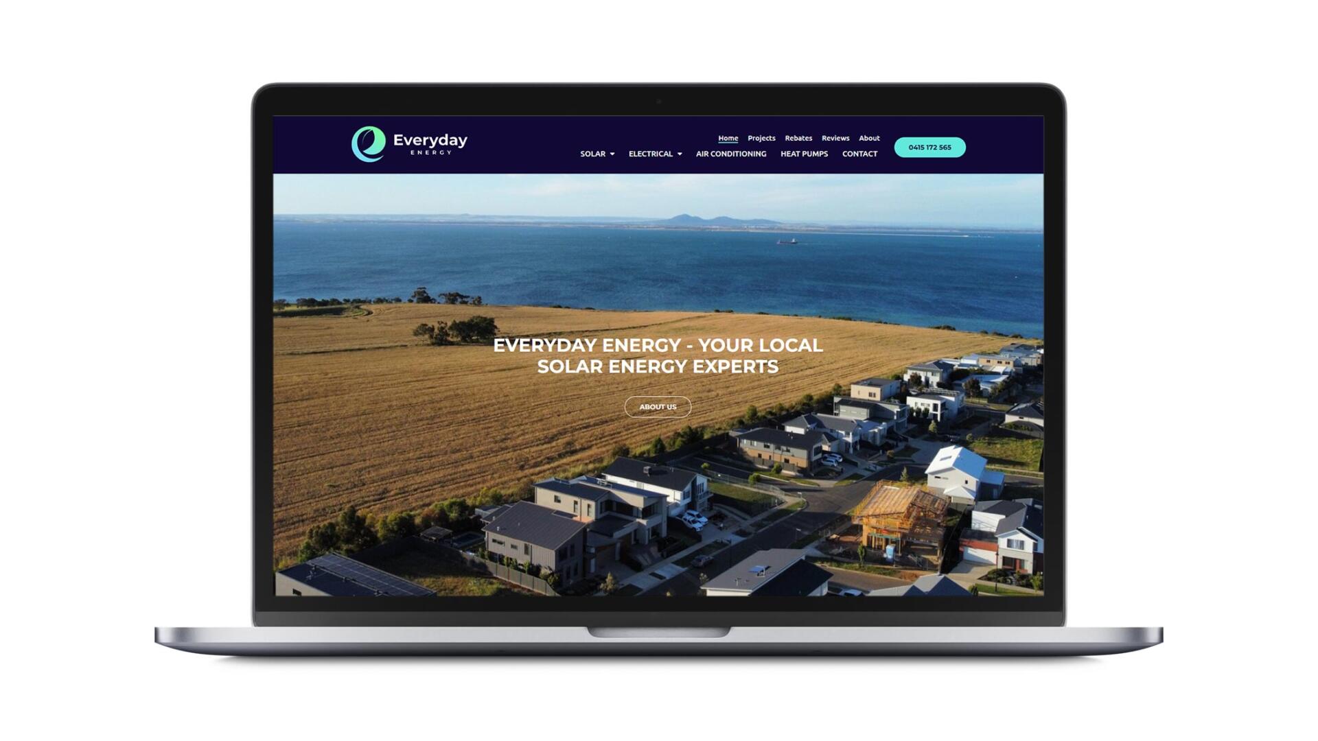 Open laptop showing custom SEO website designed and developed by Geelong business