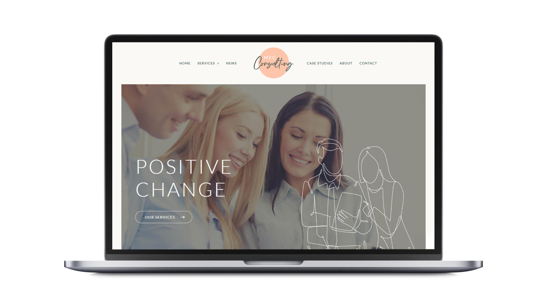 Open laptop showing SEO website developed for Hobart consulting business