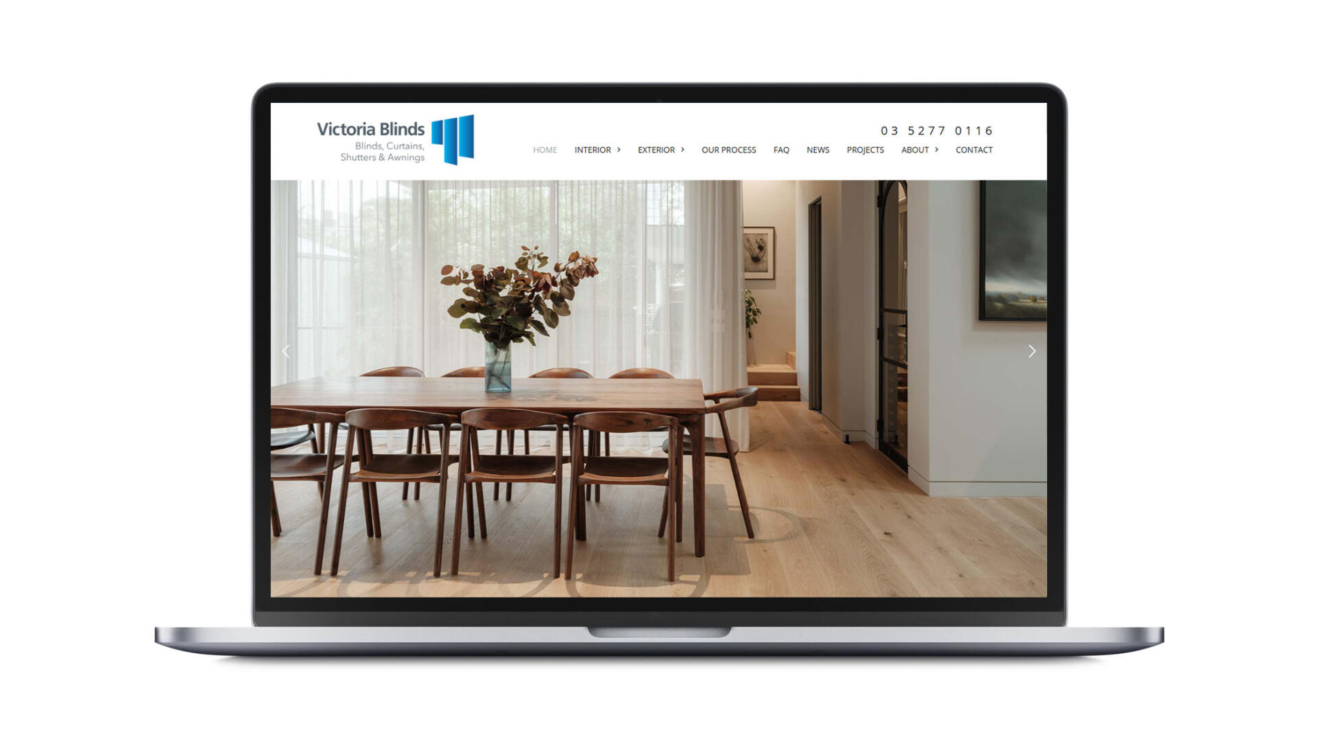 Open laptop showing SEO website developed for Geelong company