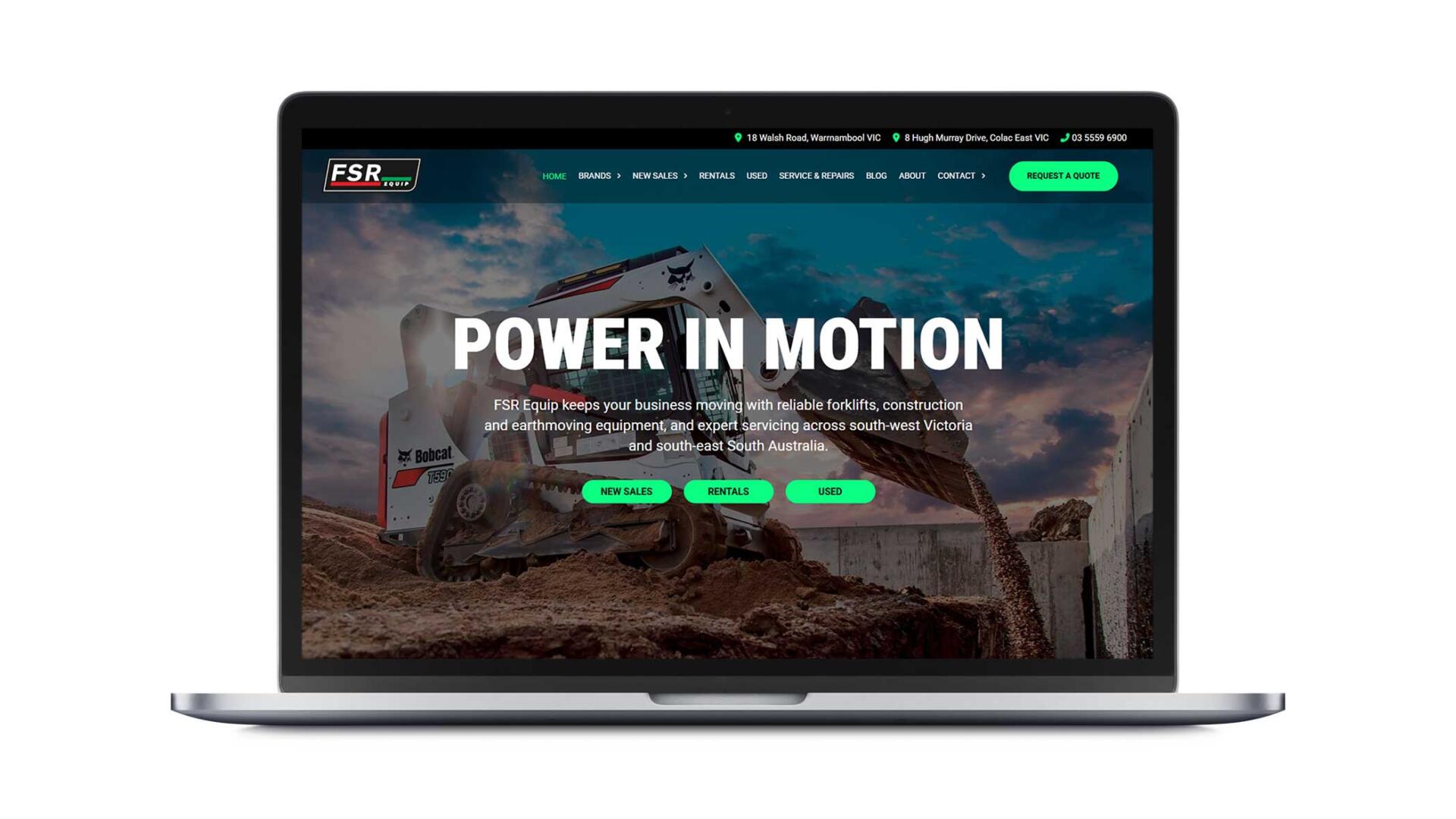 Open laptop showing SEO website designed and developed for Warrnambool business