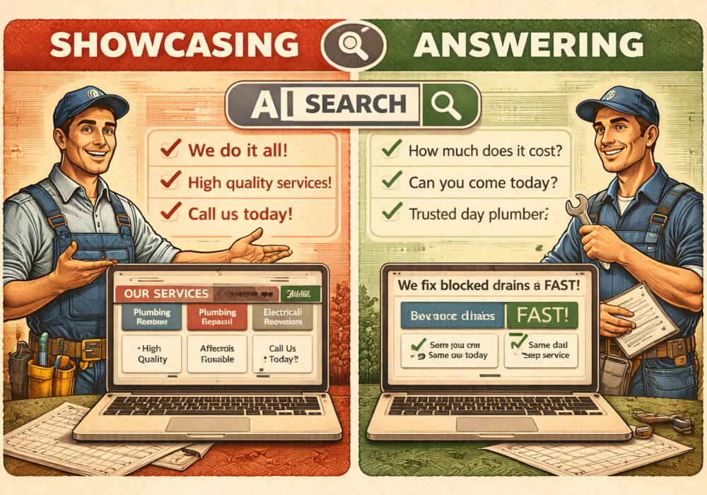 You need to solve problems, not showcase to show up on AI search