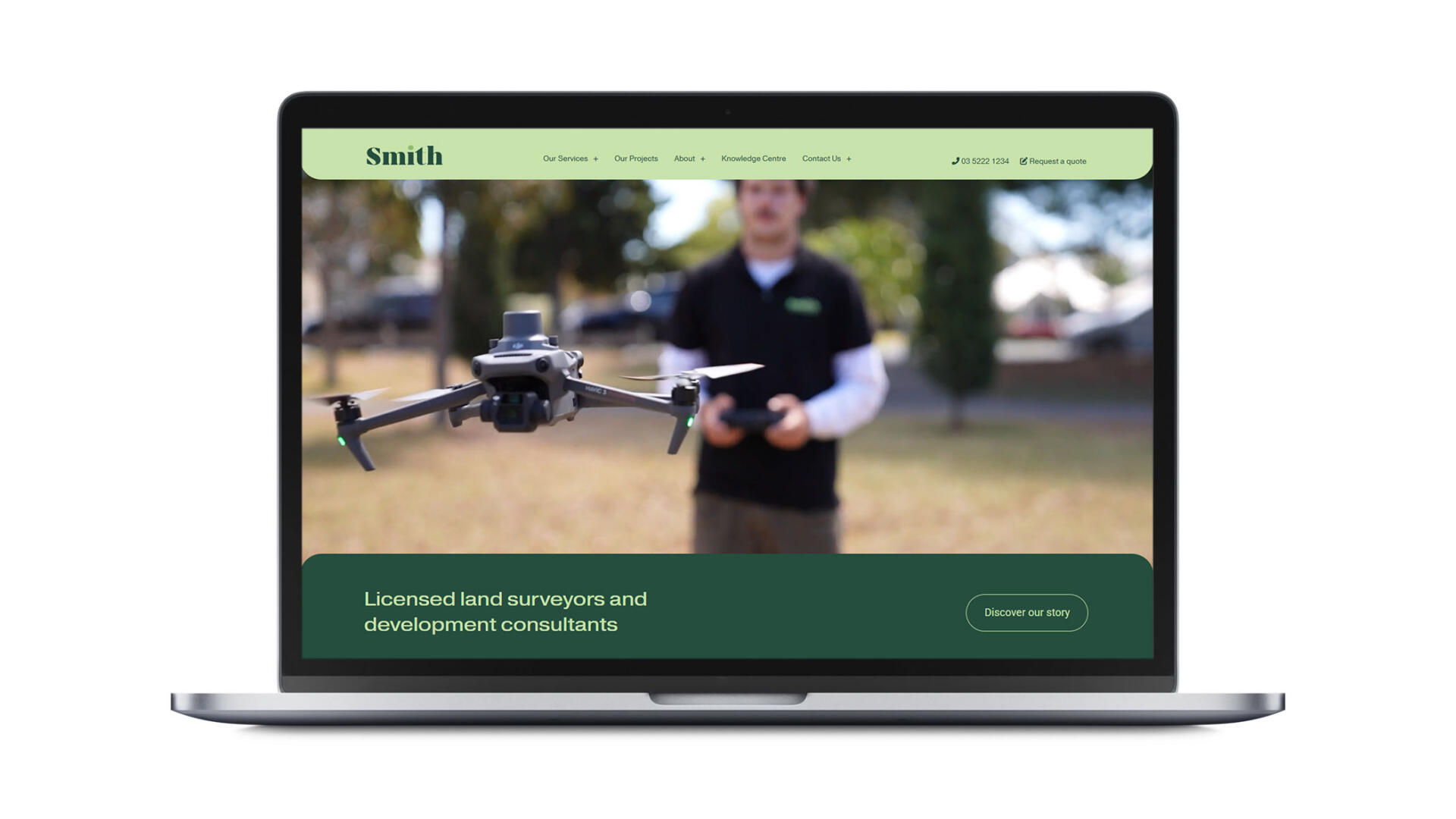 Open laptop showing website developed in Geelong