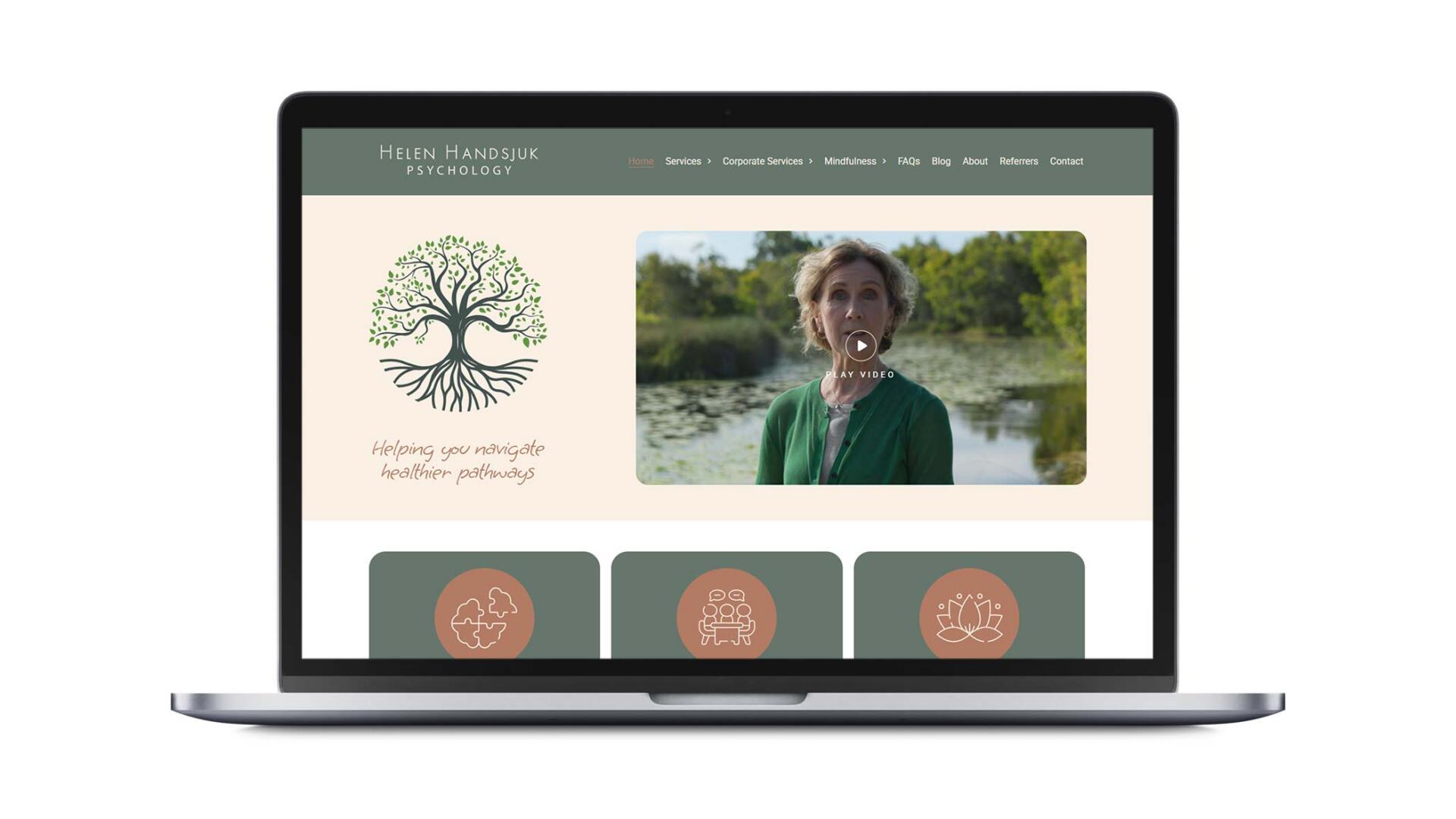 Open laptop showing website developed by Geelong agency