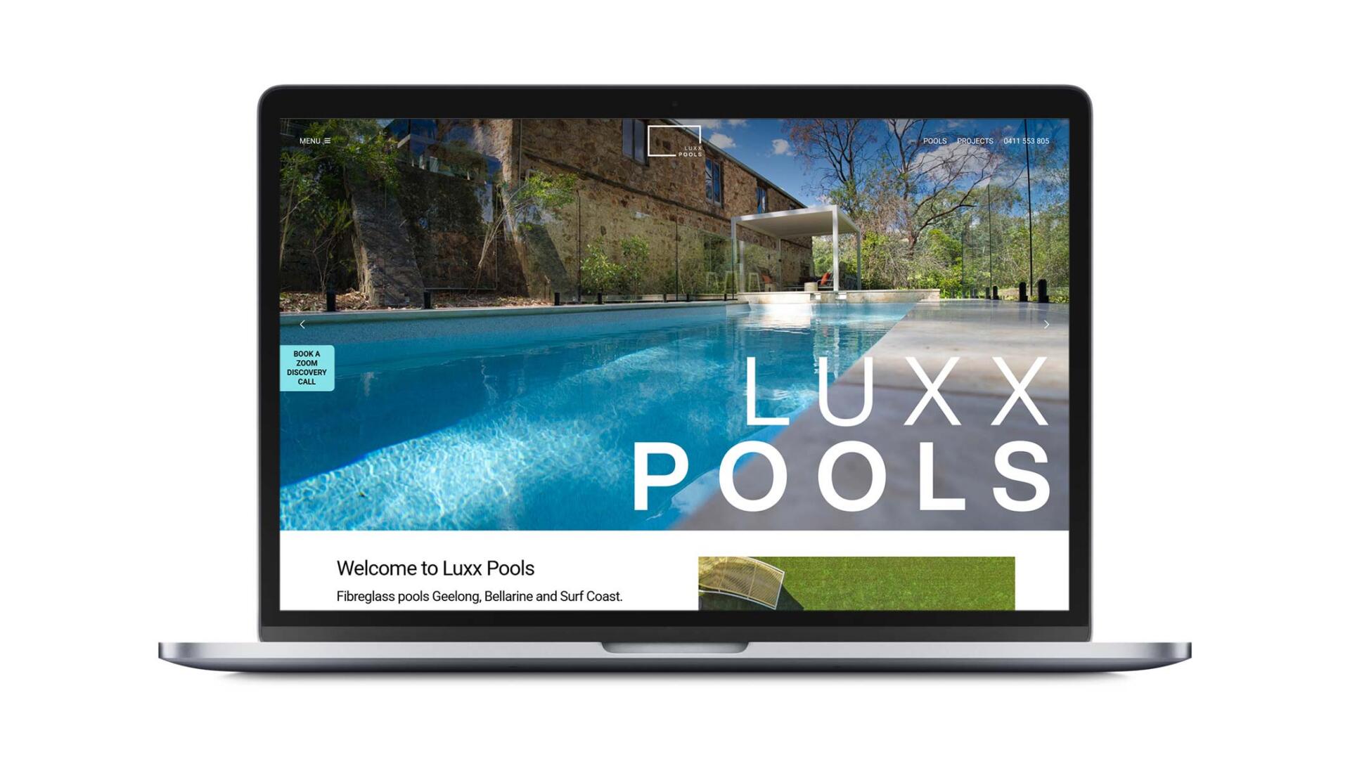 Open laptop showing website designed by Geelong SEO company