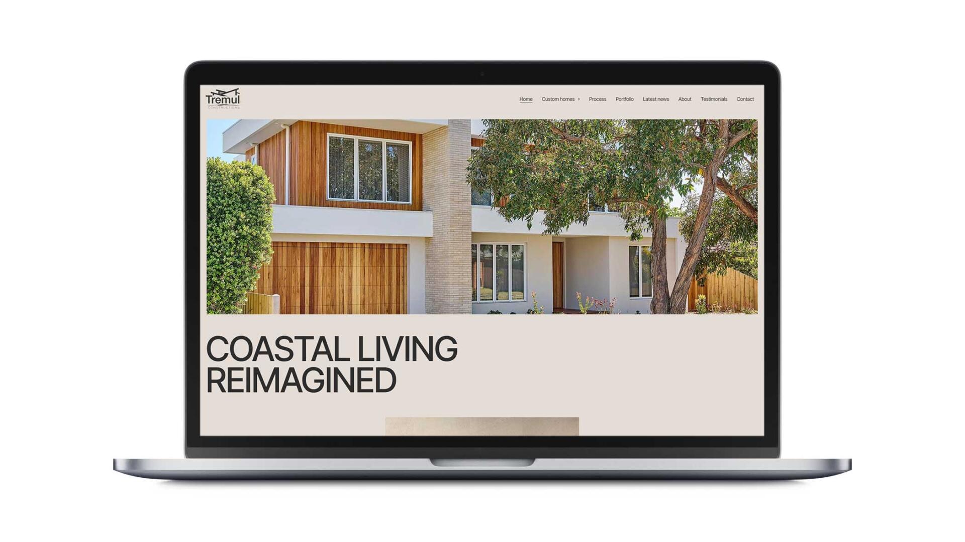 Open laptop showing website designed and developed by Geelong digital agency