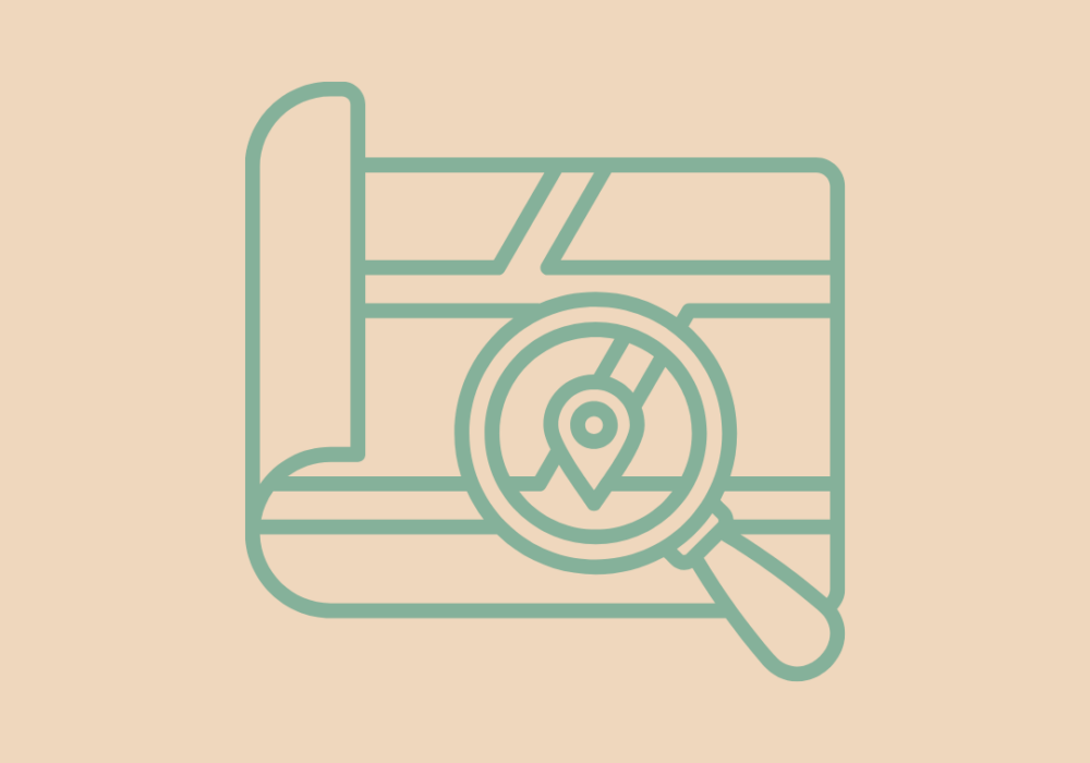 Map finding location. Visibility and Local SEO